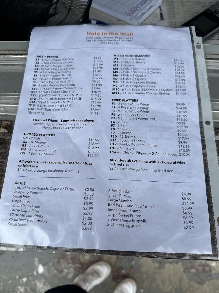 Hole in the Wall Menu image 3